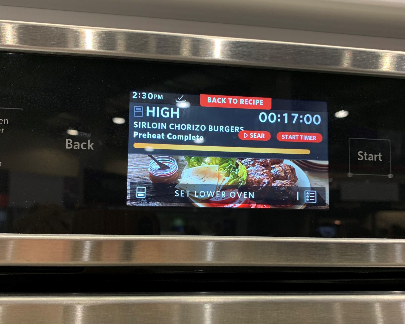smart oven screen